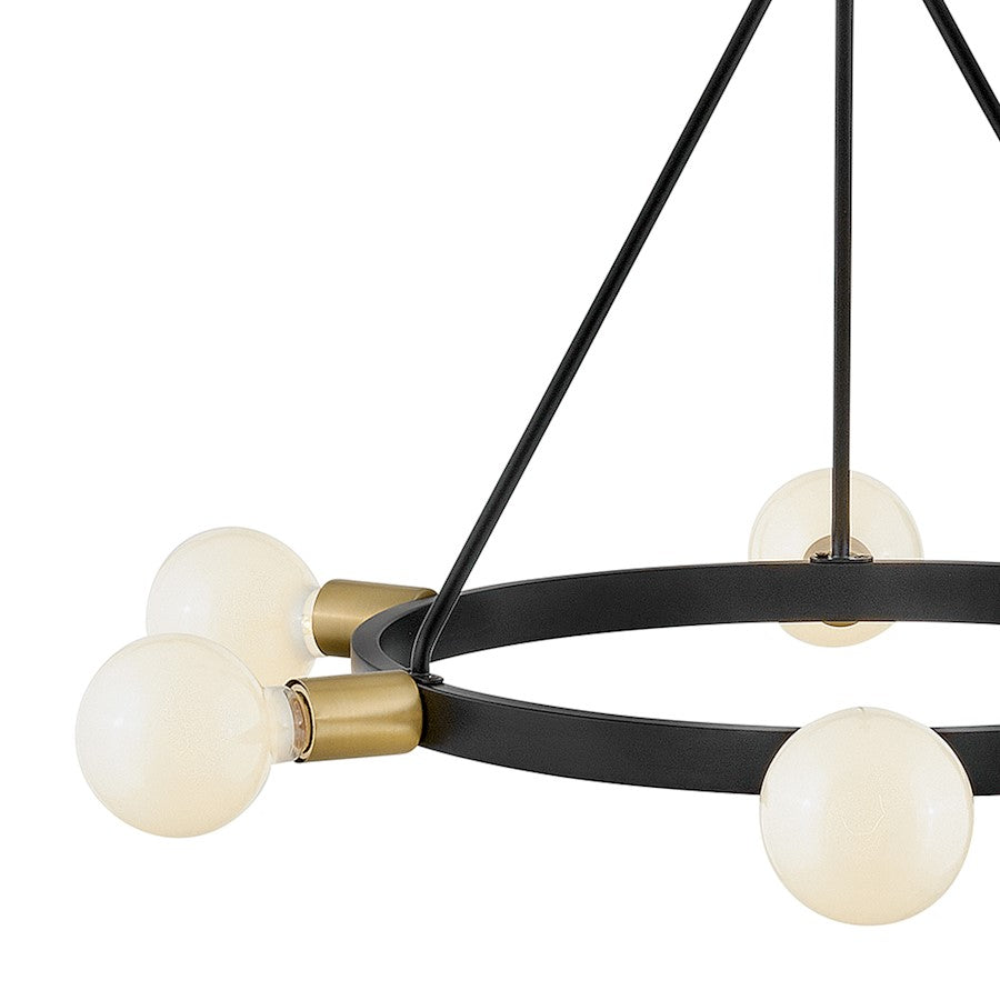 6 Light Medium Chandelier, Black