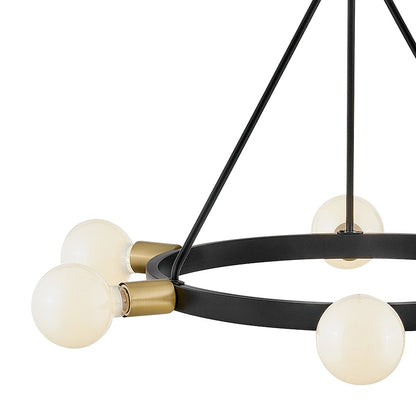 6 Light Medium Chandelier, Black