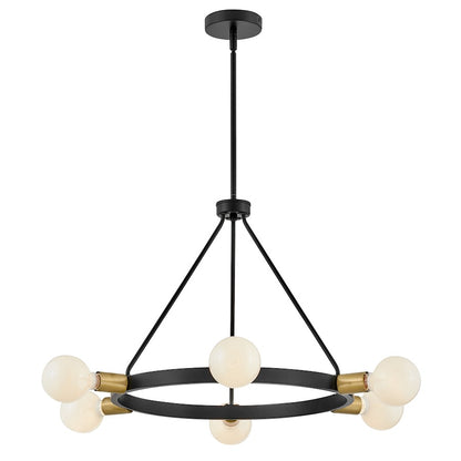 6 Light Medium Chandelier, Black