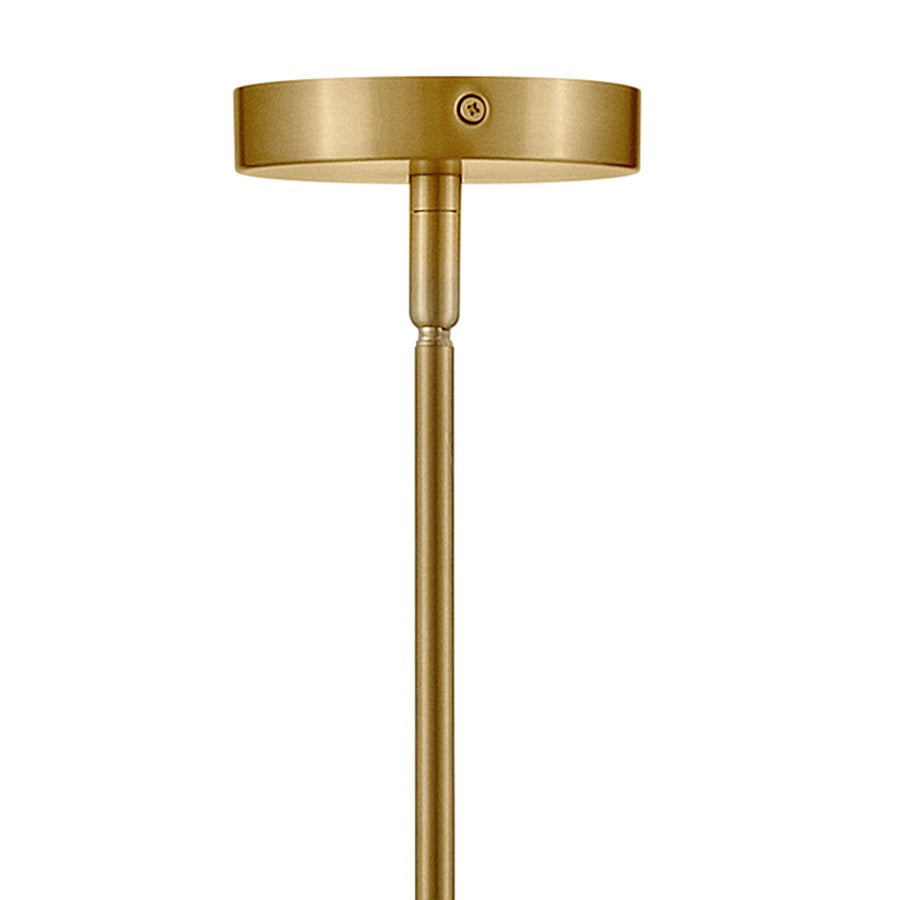 6 Light Medium Chandelier, Lacquered Brass