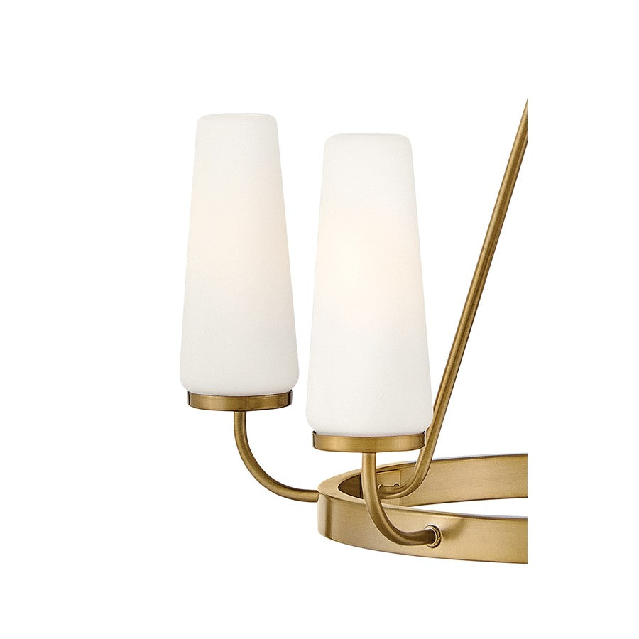 Lark Selma 5 Light Medium Single Tier Chandelier, Gold/Etched Opal