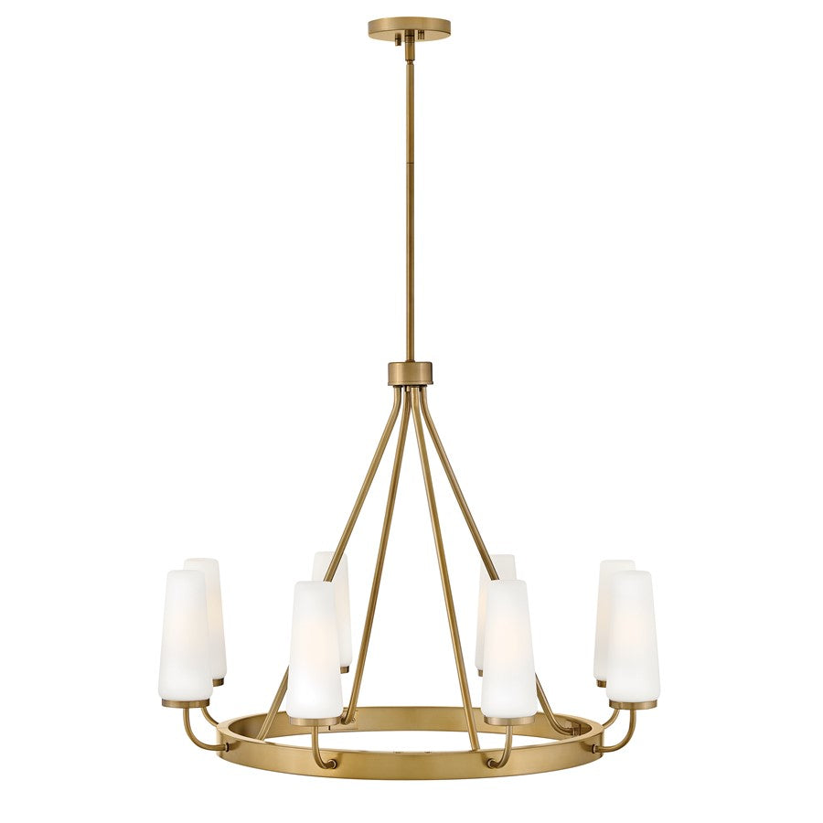Lark Selma 8 Light Medium Single Tier Chandelier, Gold/Etched Opal - 83626GO