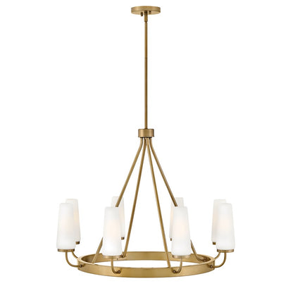 Lark Selma 8 Light Medium Single Tier Chandelier, Gold/Etched Opal - 83626GO