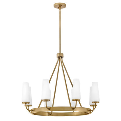 Lark Selma 8 Light Medium Single Tier Chandelier, Gold/Etched Opal