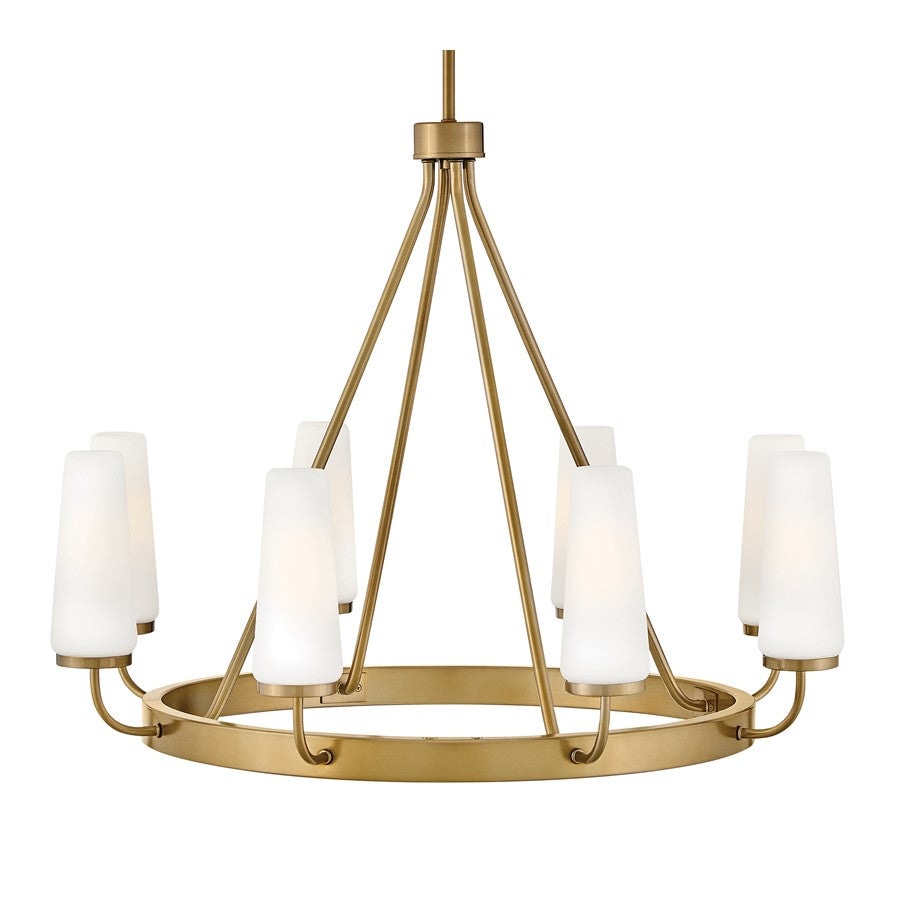 Lark Selma 8 Light Medium Single Tier Chandelier, Gold/Etched Opal