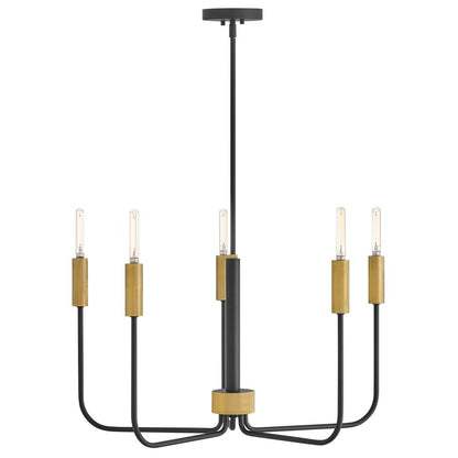 Lark Austen 5 Light 28" Single Tier Chandelier, Black - 83634BK-LCB