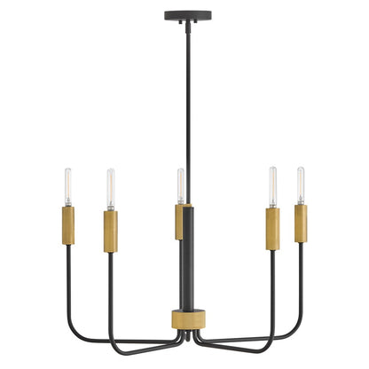 Lark Austen 5 Light 28" Single Tier Chandelier, Black