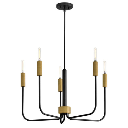Lark Austen 5 Light 28" Single Tier Chandelier, Black
