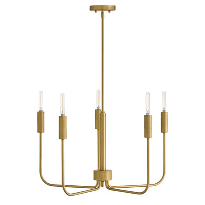 Lark Austen 5 Light 28" Single Tier Chandelier, Lacquered Brass