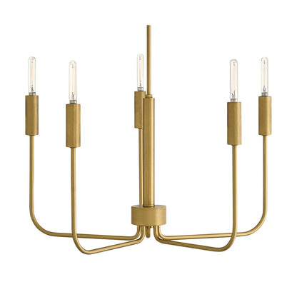 Lark Austen 5 Light 28" Single Tier Chandelier, Lacquered Brass