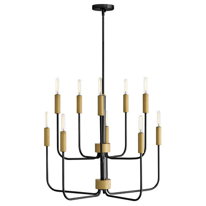 Lark Austen 10 Light 30" Multi Tier Chandelier, Black - 83636BK-LCB