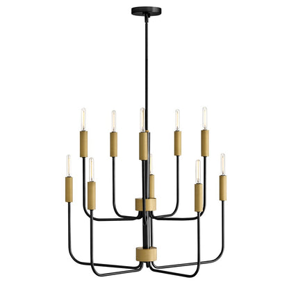 Lark Austen 10 Light 30" Multi Tier Chandelier, Black