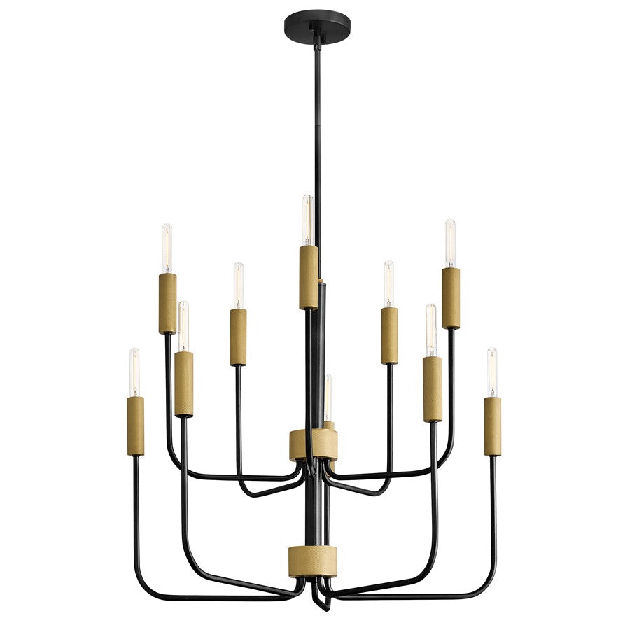 Lark Austen 10 Light 30" Multi Tier Chandelier, Black