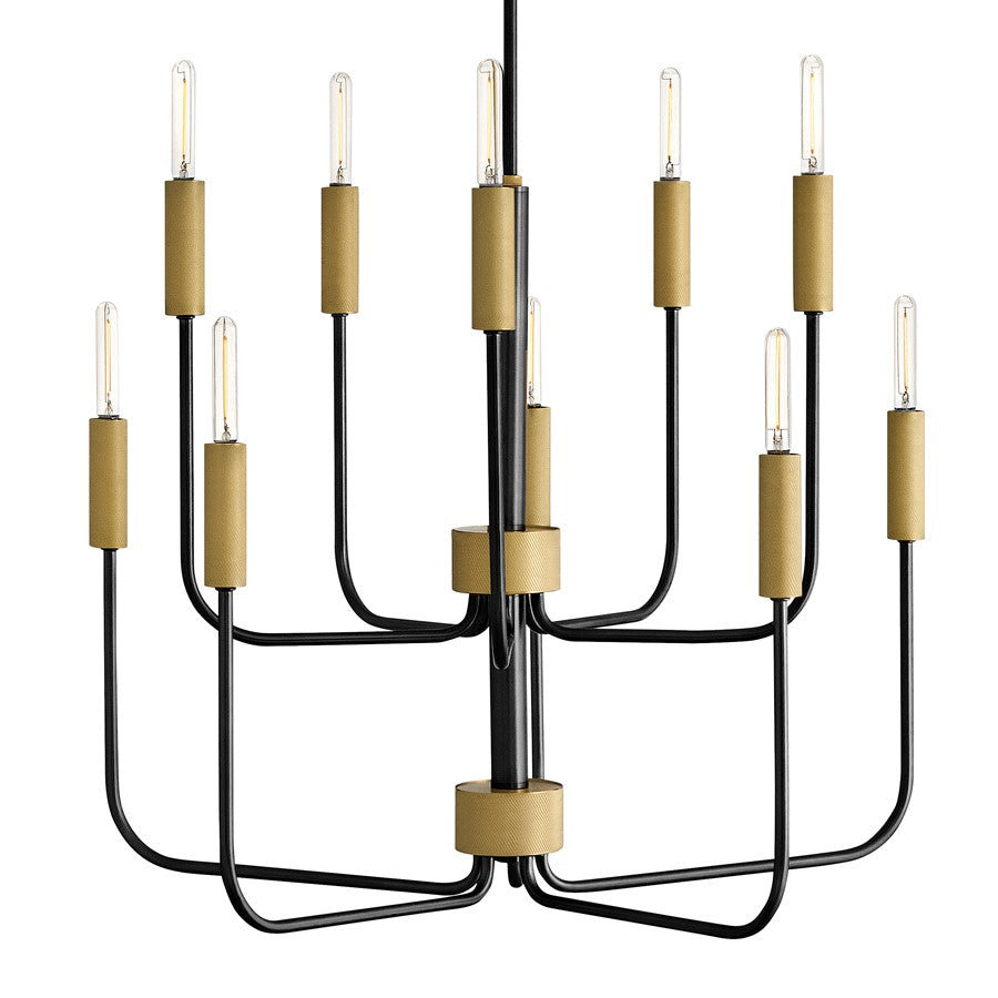 Lark Austen 10 Light 30" Multi Tier Chandelier, Black