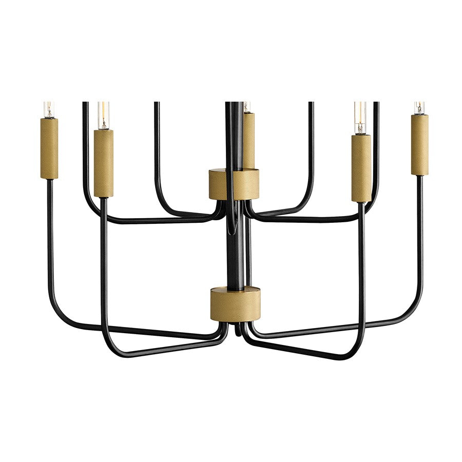 Lark Austen 10 Light 30" Multi Tier Chandelier, Black