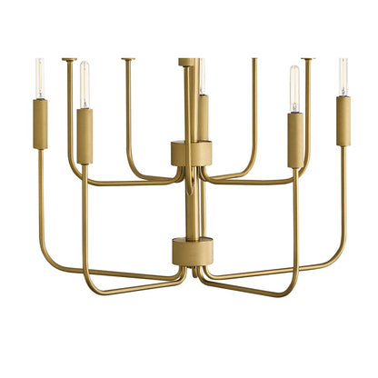 Lark Austen 10 Light 30" Multi Tier Chandelier, Lacquered Brass