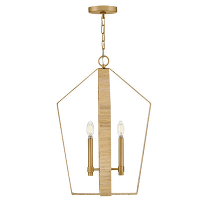Lark Sammi 4 Light Large Pendant, Lacquered Brass