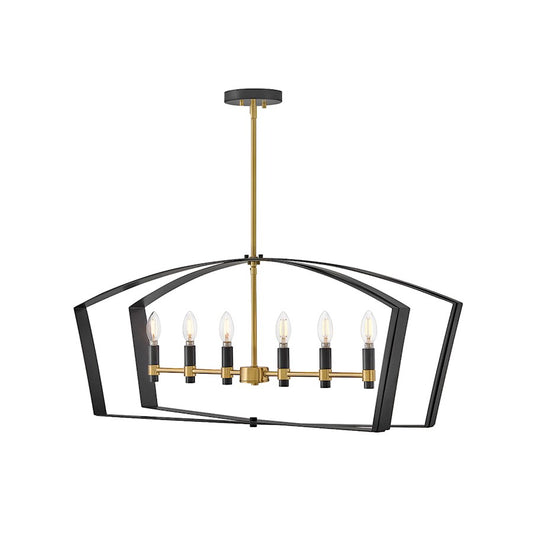 Lark Sammi 6 Light 40" Linear Chandelier, Black - 83645BK