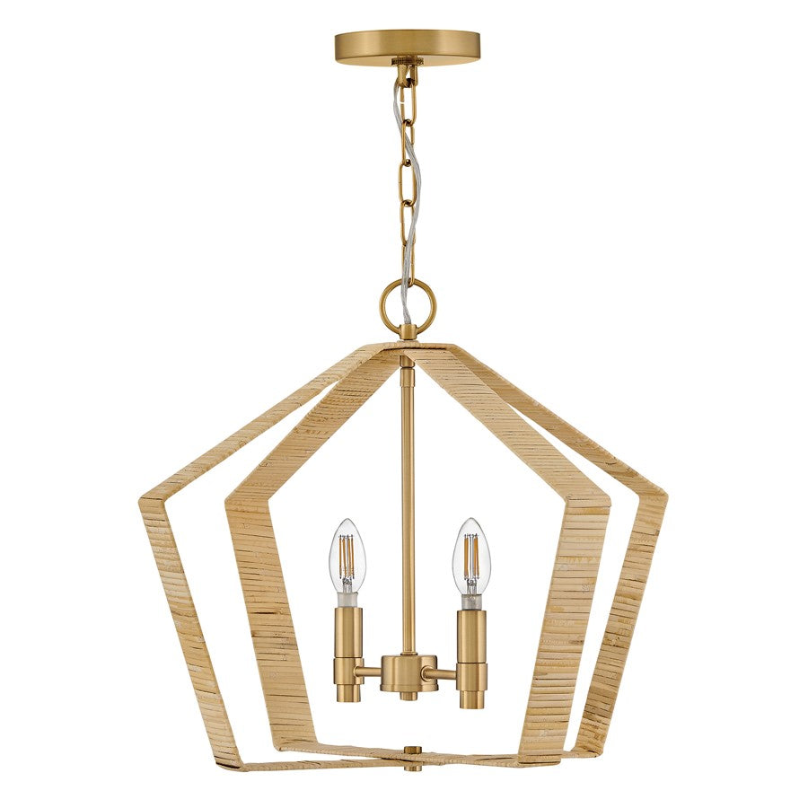 Lark Sammi 2 Light Large Pendant, Lacquered Brass