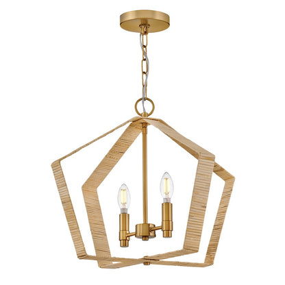 Lark Sammi 2 Light Large Pendant, Lacquered Brass