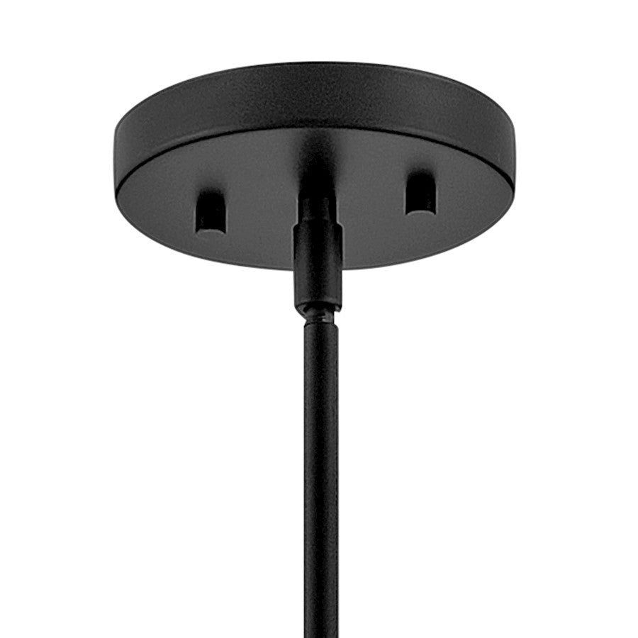 1 Light Small Pendant, Black/Clear