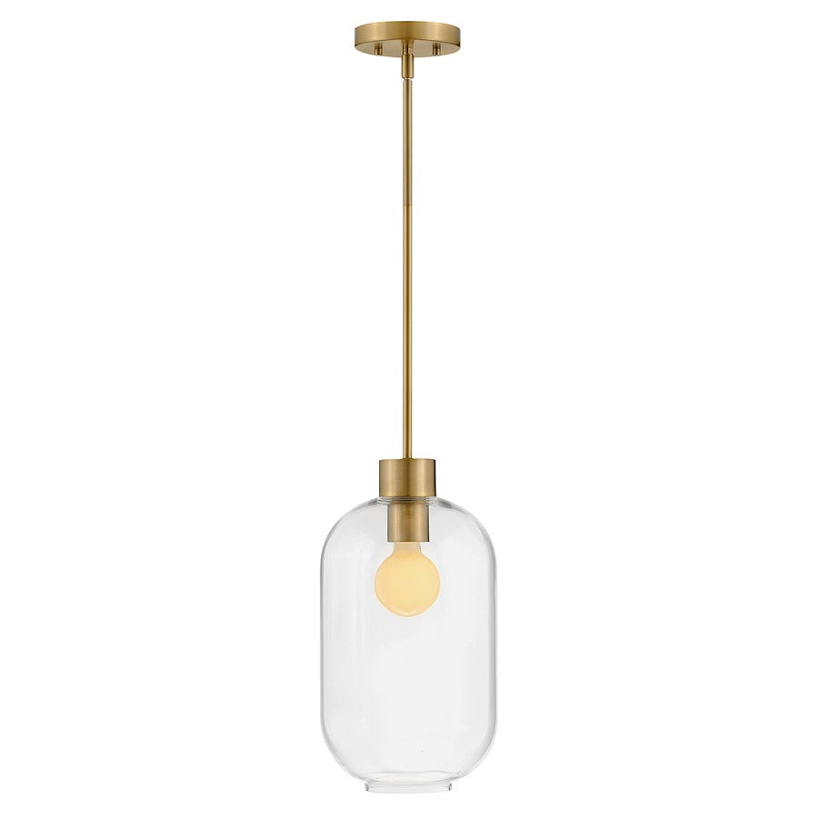 1 Light Small Pendant, Lacquered Brass