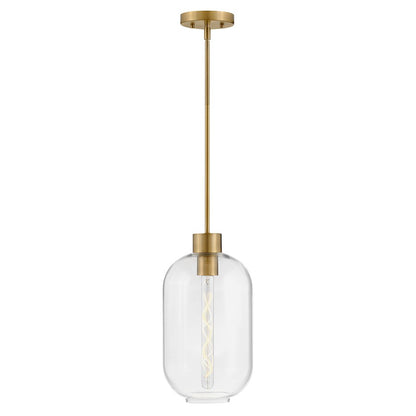 1 Light Small Pendant, Lacquered Brass