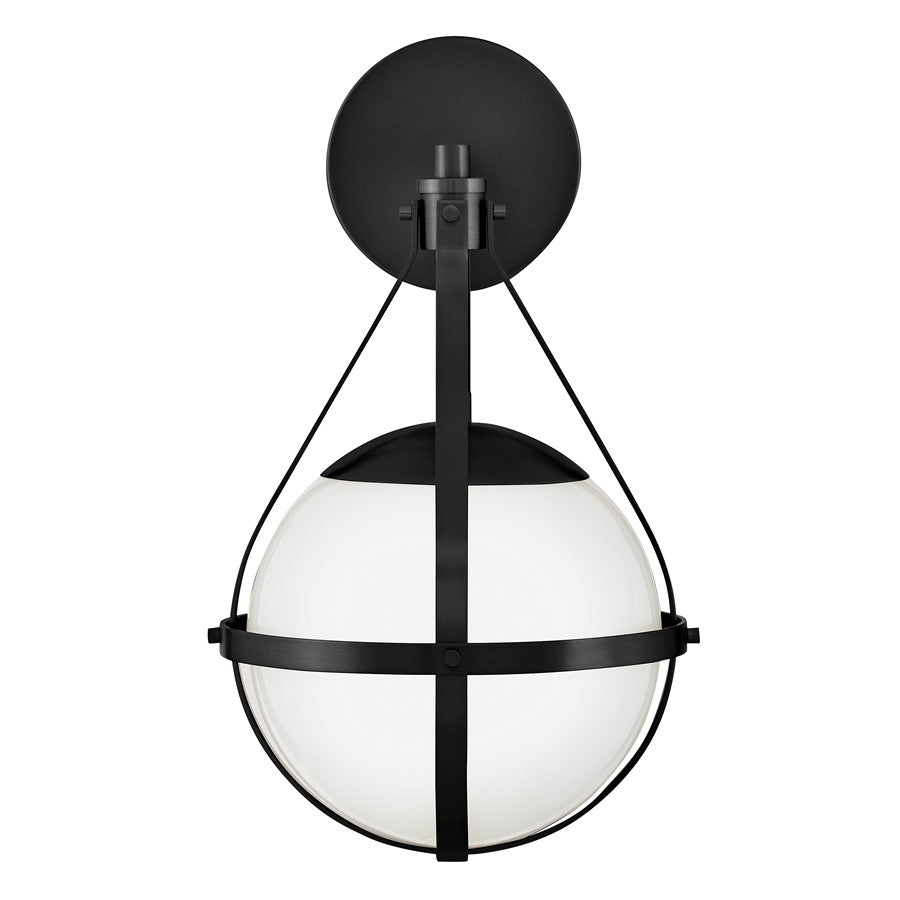 Lark Colby 1 Light 9" Sconce, Black/Cased Opal