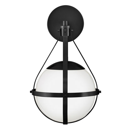 Lark Colby 1 Light 9" Sconce, Black/Cased Opal