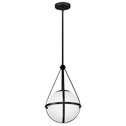 Lark Colby 1 Light 11" Pendant, Black/Cased Opal