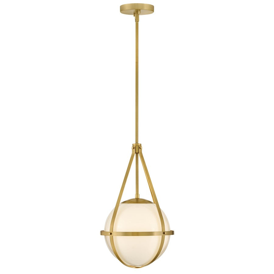 Lark Colby 1 Light 11" Pendant, Lacquered Brass/Cased Opal - 83677LCB