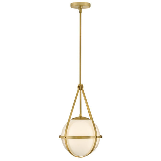 Lark Colby 1 Light 11" Pendant, Lacquered Brass/Cased Opal - 83677LCB