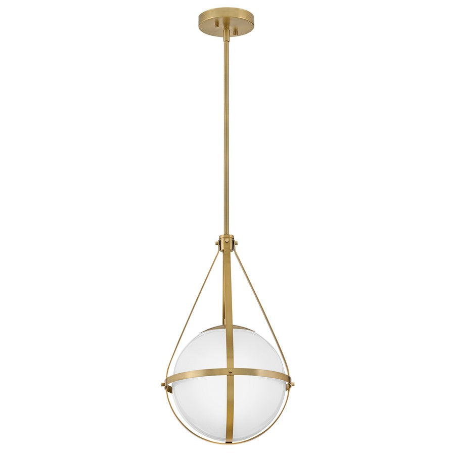 Lark Colby 1 Light 11" Pendant, Lacquered Brass/Cased Opal
