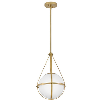 Lark Colby 1 Light 11" Pendant, Lacquered Brass/Cased Opal
