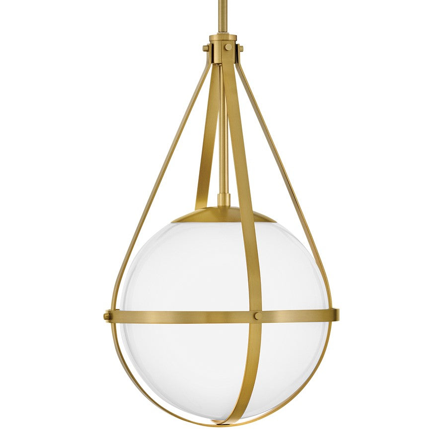 Lark Colby 1 Light 11" Pendant, Lacquered Brass/Cased Opal