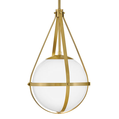 Lark Colby 1 Light 11" Pendant, Lacquered Brass/Cased Opal