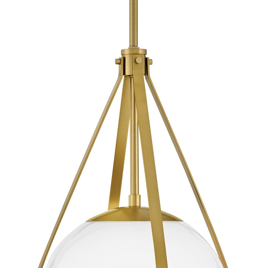 Lark Colby 1 Light 11" Pendant, Lacquered Brass/Cased Opal