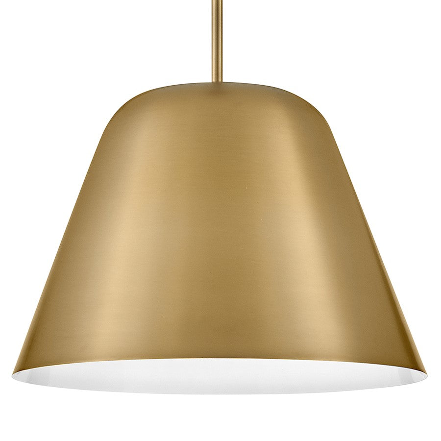 1 Light Large Pendant, Lacquered Brass