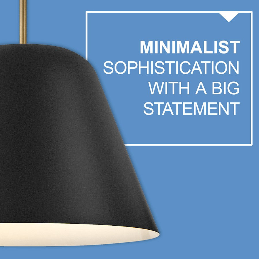 1 Light Large Pendant, Lacquered Brass