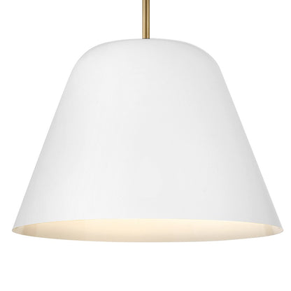 1 Light Large Pendant, Lacquered Brass