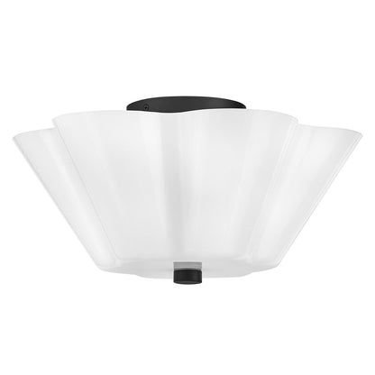 Lark Honey 3 Light Medium Semi-Flush Mount, Black/Cased Opal