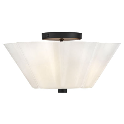 Lark Honey 3 Light Medium Semi-Flush Mount, Black/Cased Opal