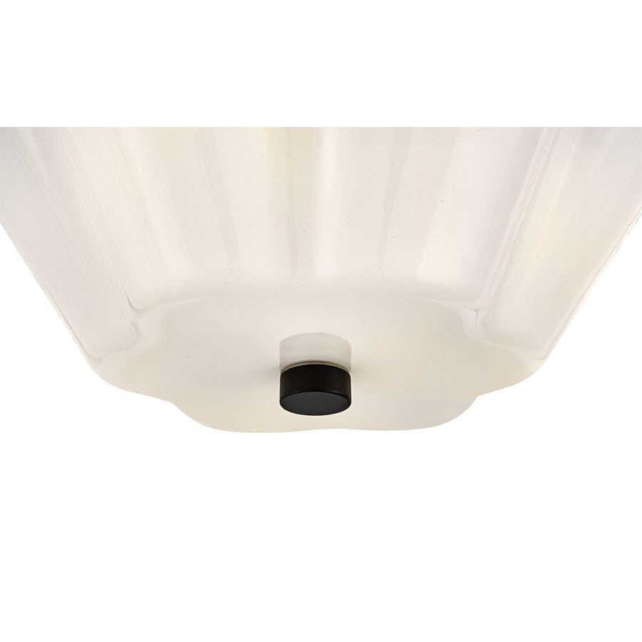 Lark Honey 3 Light Medium Semi-Flush Mount, Black/Cased Opal