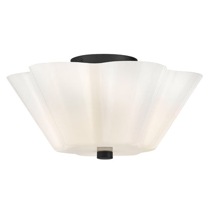 Lark Honey 3 Light Medium Semi-Flush Mount, Black/Cased Opal