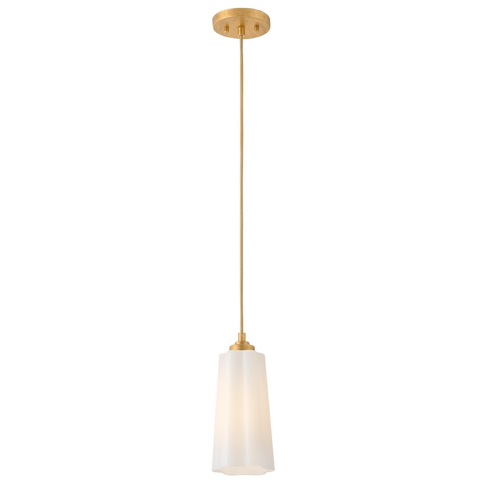 Hinkley Lark Honey 1-Light Pendant | Classic Distressed Brass Steel and Cased Opal Glass | Kitchen Island & Dining Room | 5 x 5 x 11 in | Model 83714DA