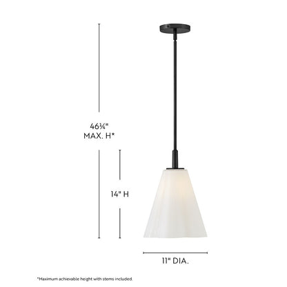 Lark Honey 1 Light Small Pendant, Black/Cased Opal