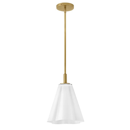 Lark Honey 1 Light Small Pendant, Lacquered Brass/Cased Opal