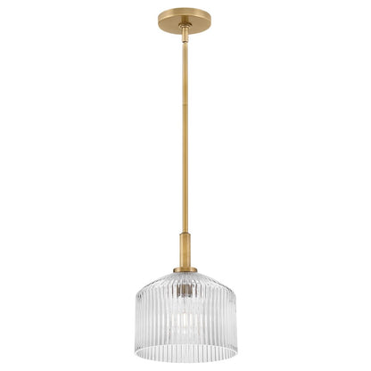 Lark Lisette 1 Light Small Pendant, Lacquered Brass/Clear