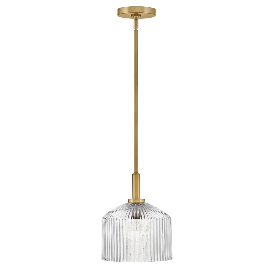 Lark Lisette 1 Light Small Pendant, Lacquered Brass/Clear