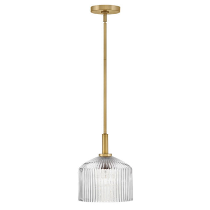Lark Lisette 1 Light Small Pendant, Lacquered Brass/Clear